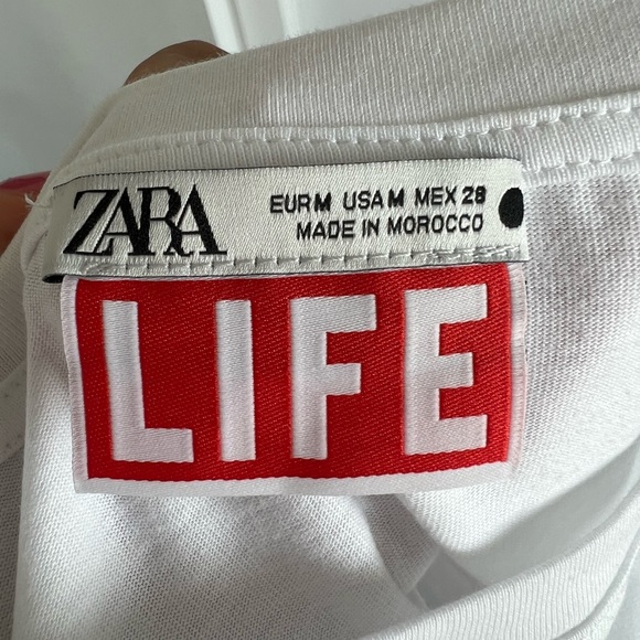 Zara Life white t shirt with pleaded back - Picture 3 of 4